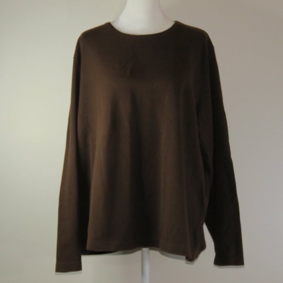 Croft & Borrow Women's Brown Long Sleeve Pullover Top Size 3X (C548) - Picture 2 of 6